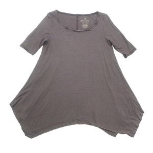 American Eagle Shirt Womens XS Soft & Sexy Purple Gray Striped Short Sleeve